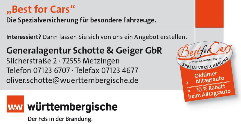 Sponsor des ACC Reutlingen e.V.: Versicherungsagentur Schotte & Geiger (Württembergische Versicherung AG)